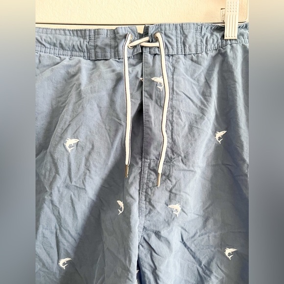 Cremieux Swimwear Blue Shark Print Swim Trunks - Picture 5 of 7